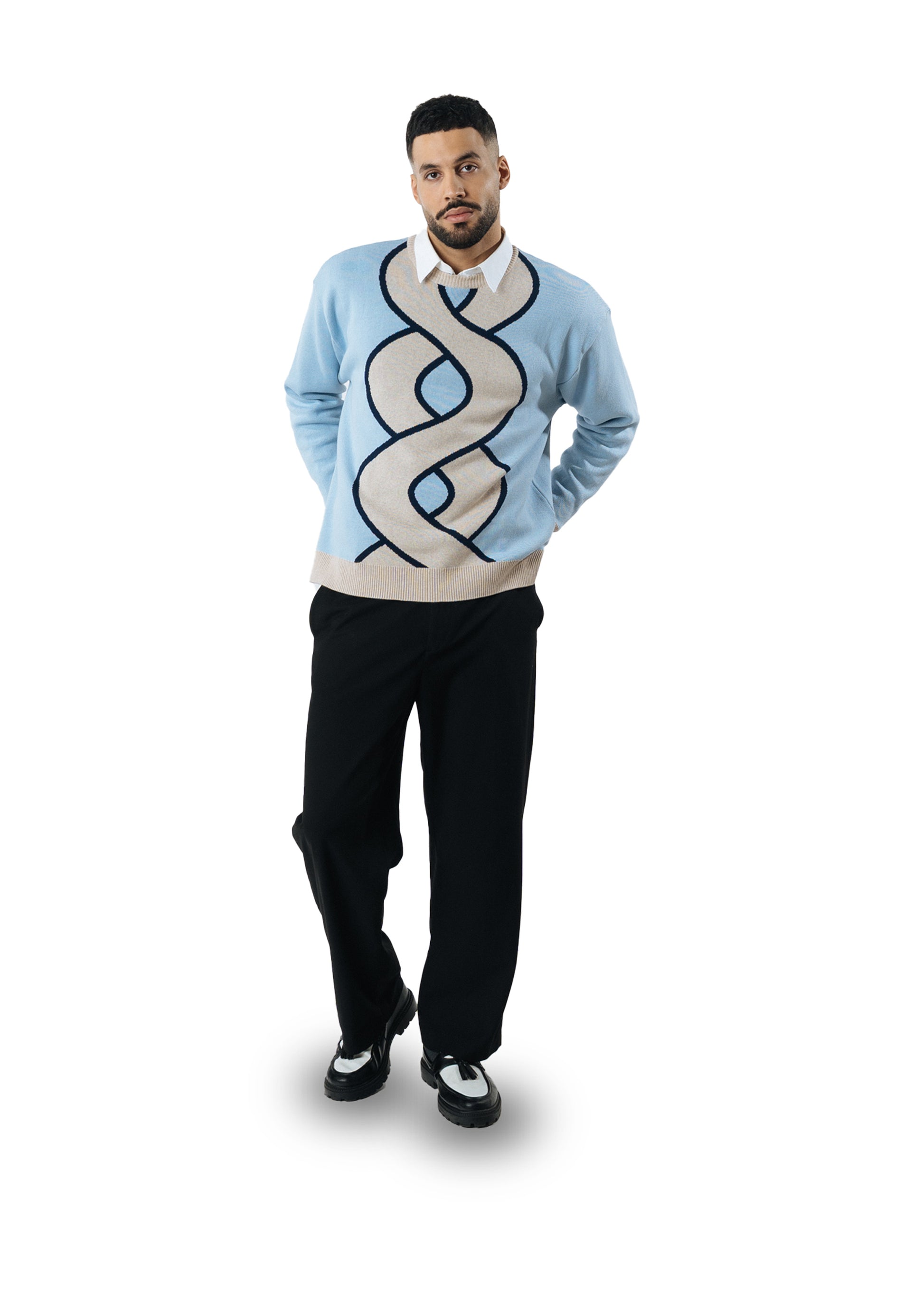 Signature Jaquard Knit | Blue